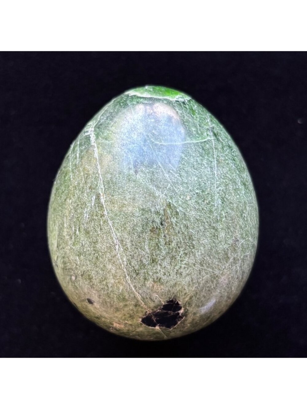 Chrome Diopside Egg Green Crystal Polished Mineral Meditating Palm Stone